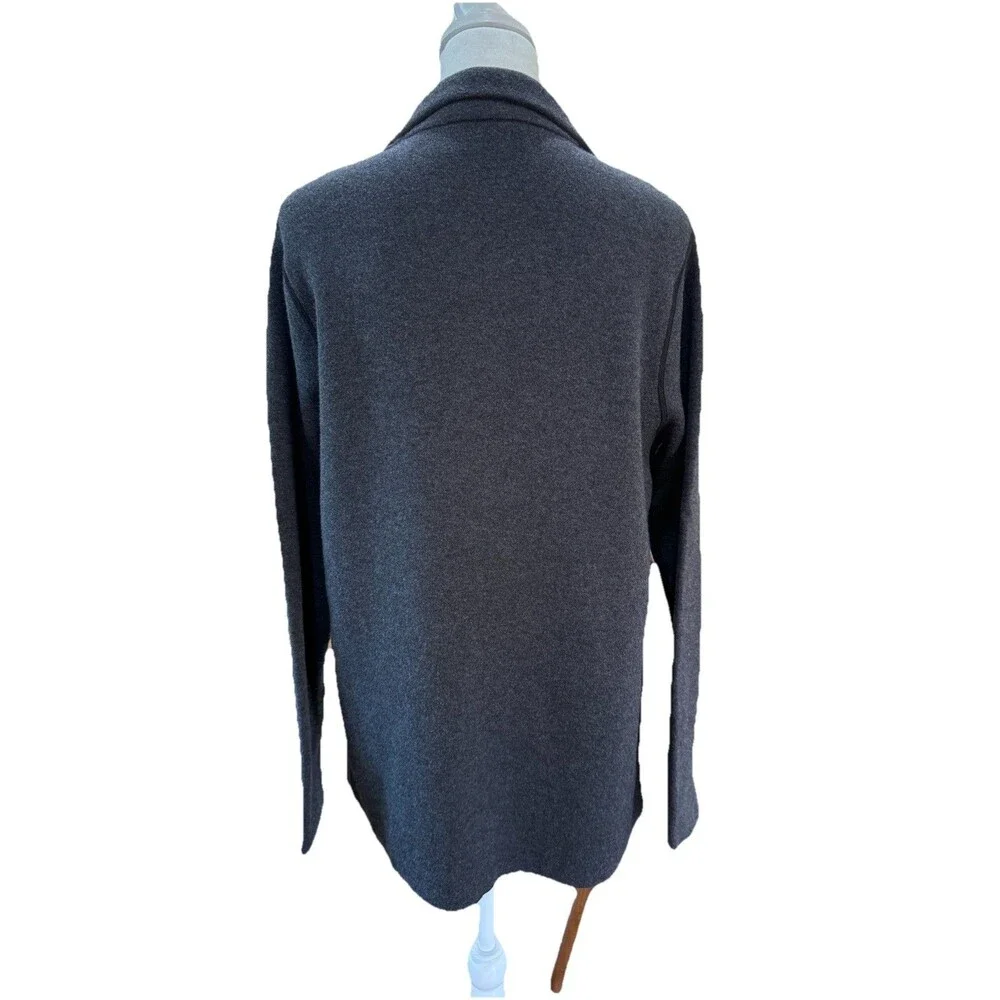 OST Charcoal Gray Cotton Cashmere Knit Blazer Jacket Soft Minimalist Women’s M